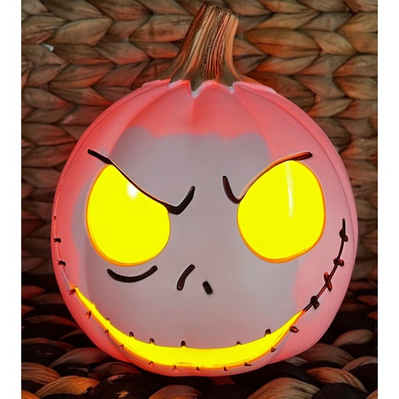 Disney Nightmare Before Christmas Light Up Jack Skellington Pumpkin Halloween - Picture 1 of 4